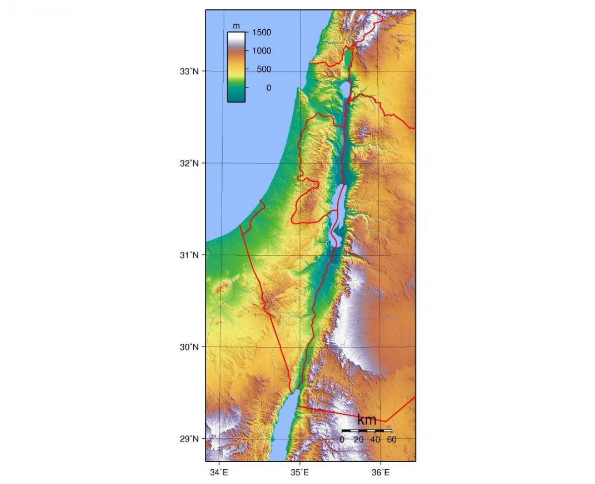 نقشه اسرائیل ارتفاع
