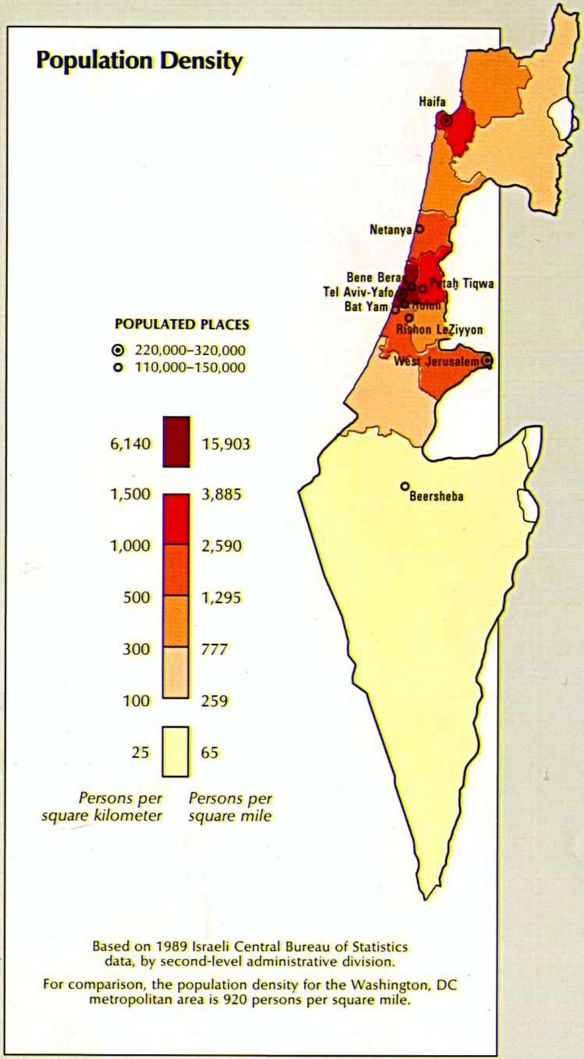 نقشه اسرائیل جمعیت