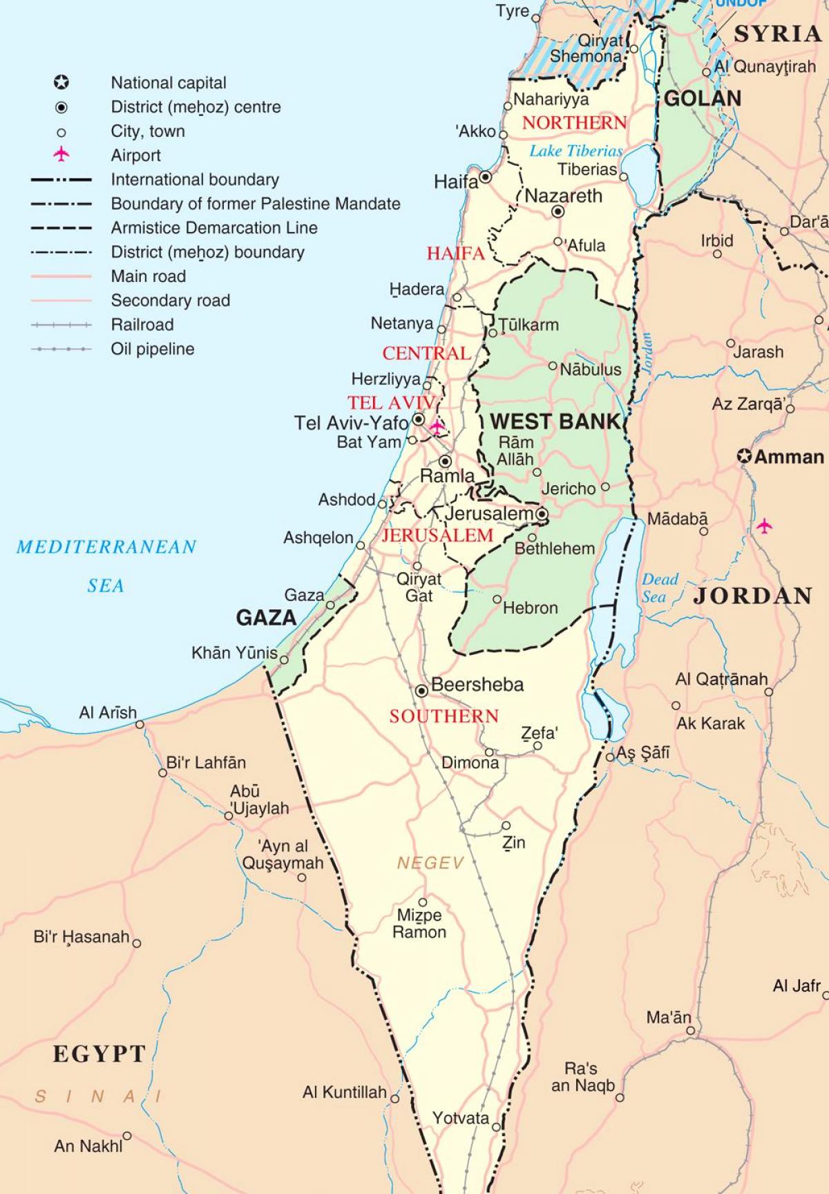 نقشه اسرائیل توریستی