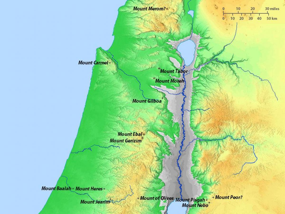 نقشه اسرائیل کوه